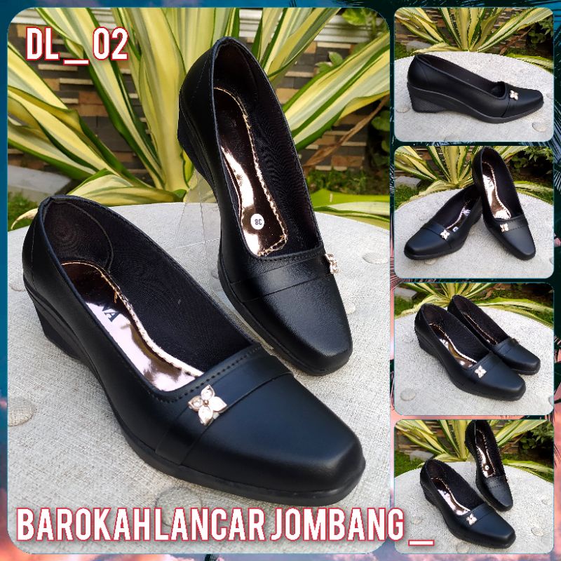 SEPATU WEDGES KERJA WANITA PANTOFEL DUNLUP SIZE 36-40 100% MURAH BERKWALITAS