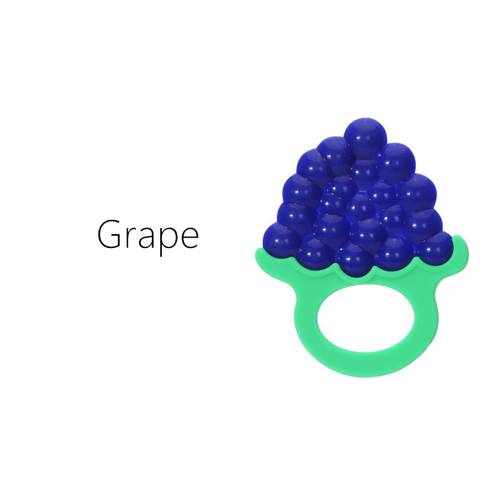 Baby Fruit Teether Gigitan Bayi Bentuk Buah / Mainan Bayi Bentuk Buah Silicone Anak Bayi-Teether Jari Grape