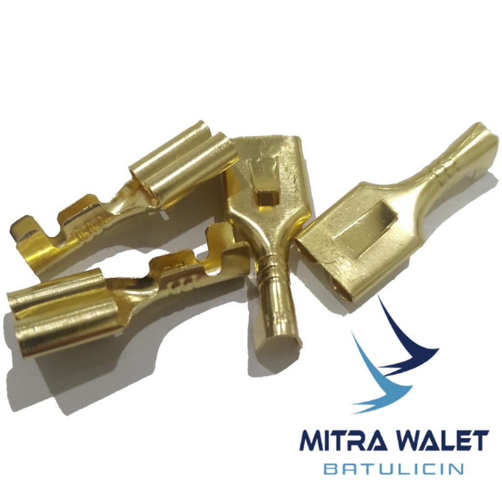 Skun Kabel Tweeter Walet Female Tembaga Kuningan Isi 100 pcs