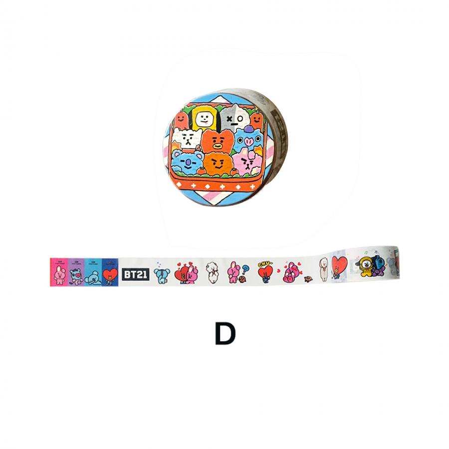 Stiker Kertasselotip Washi Gambar Kartun KPOP BTS Twice Untuk Scrapbook