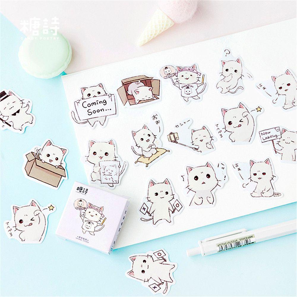 Stiker Alat Tulis Nanas Diary Sticker DIY Jurnal Stationery Flakes Cute Cat