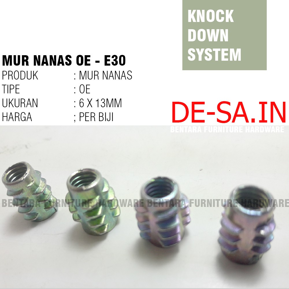 Mur Nanas 6 X 13MM Tipe OE - Mur Furniture Knockdown Mur Tanam