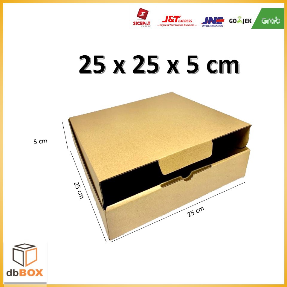 Kardus 25x25x5 cm | dusbox dus packing kardus box Die Cut & Easy Usage | Box Pizza-1