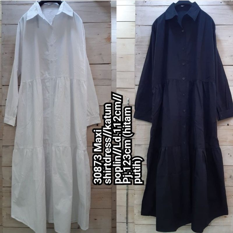 MINI DRESS POLOS PUTIH KATUN POPLIN LD 112 PJ 123