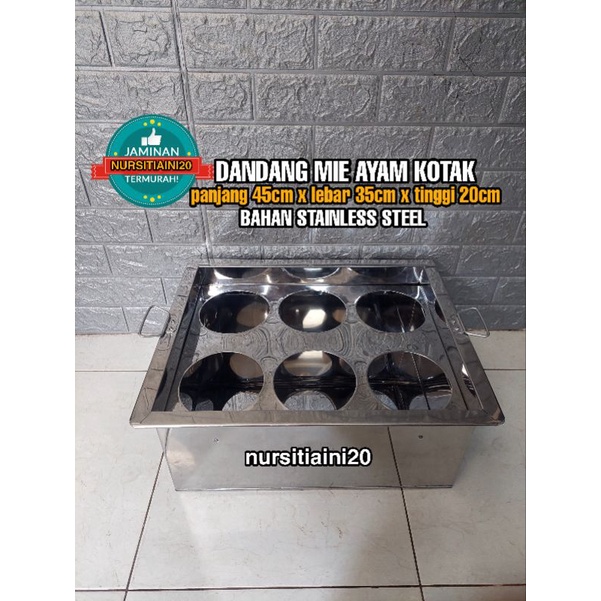 Dandang mie ayam 6 lubang / Dandang kotak mie ayam / Panci mie ayam