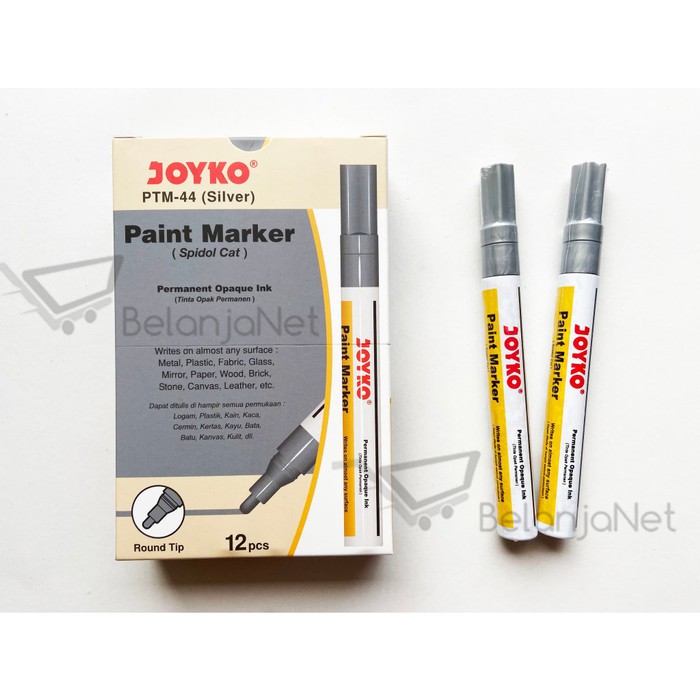 

Paint Marker | Spidol Joyko Warna Silver / Perak PTM 44