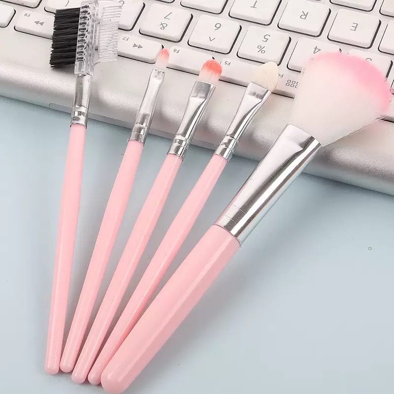 Brush Set Beauty Brush 5 PCS 1 Set Makeup  Kuas Eyeshadow Kuas Alis Spiral Berujung Ganda Kuas Bedak