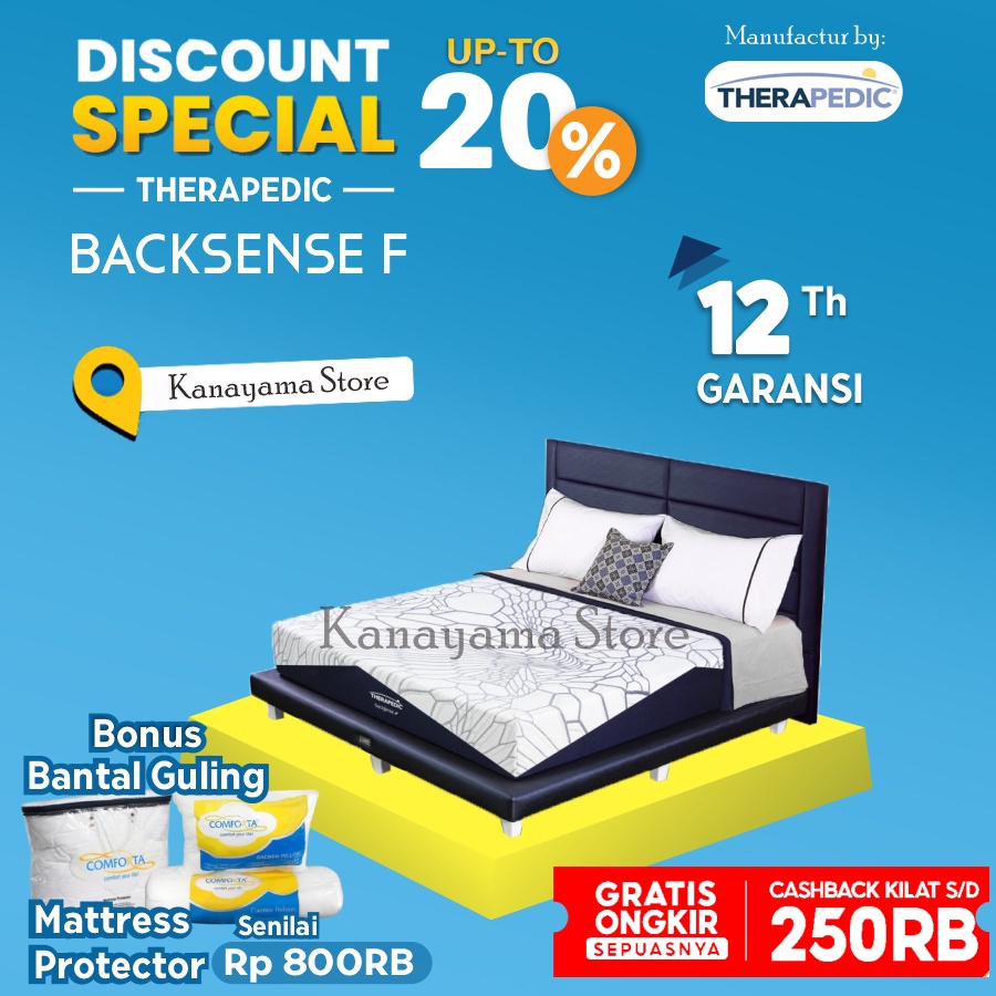 Therapedic Spring Bed Backsense F Latex BEDSET 160 180 200 100 x200 - 100*200