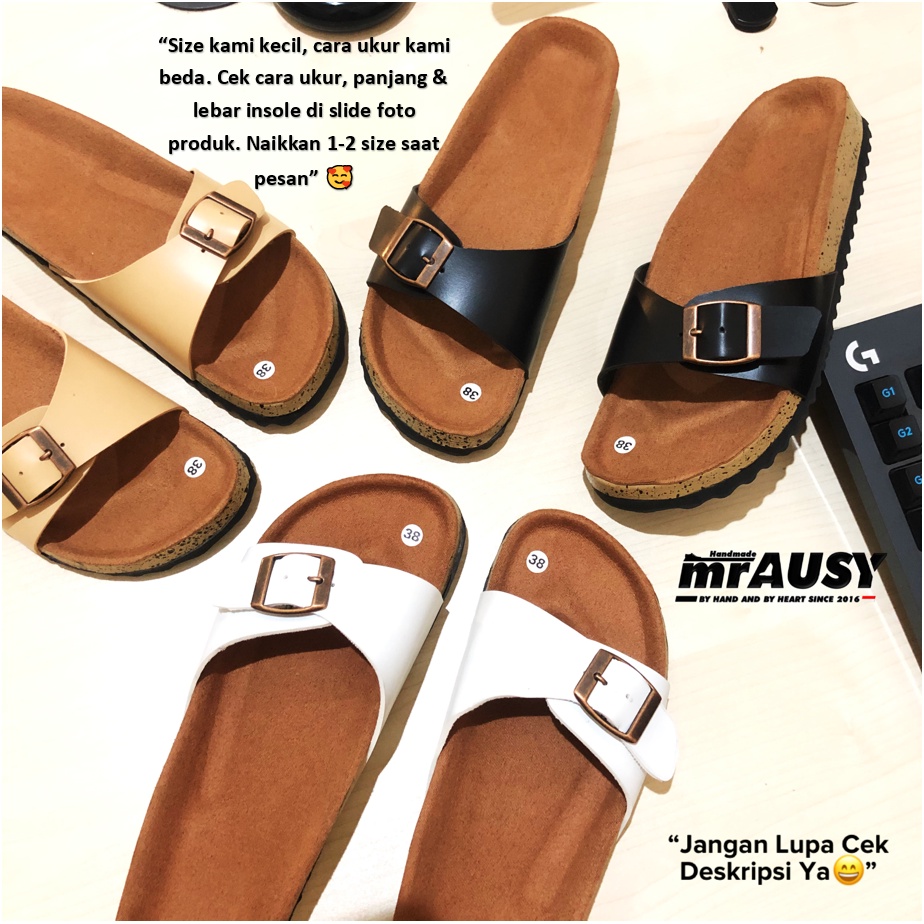 Sandal Selop Wanita Cewek Casual mrAUSY Ringan Strap 1 Gesper 1