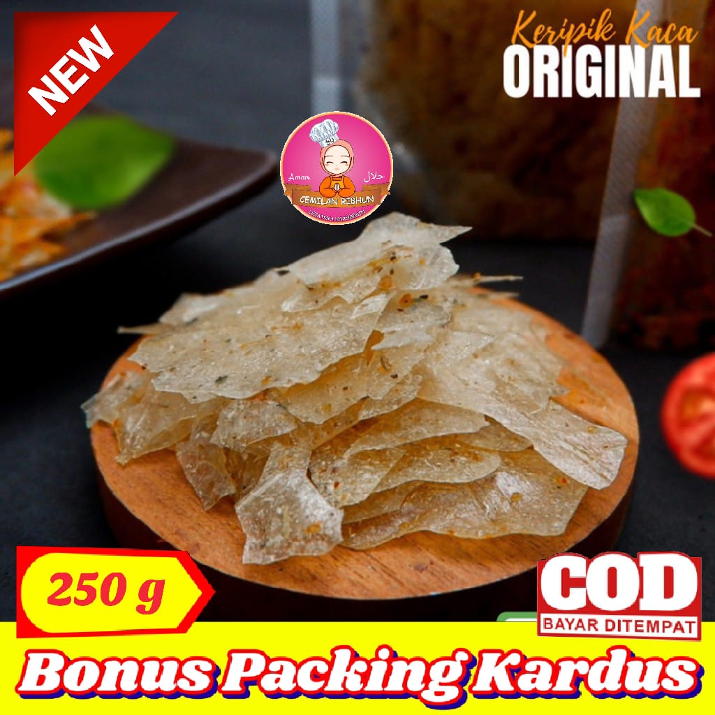 

Keripik Kaca Original 250g / keripik kaca Asin Gurih Cemilan Ribhun makanan ringan