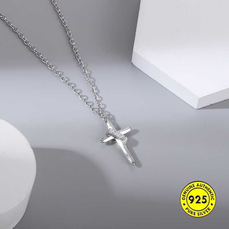 Kalung Dengan Liontin Bahan S925 Silver Untuk Pasangan