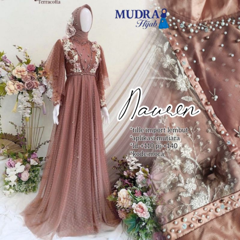 Nauren Dress Gamis Brokat LD 110