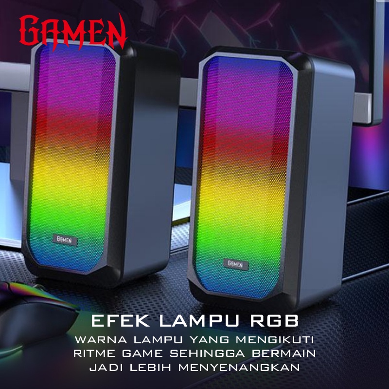 SPEAKER ROBOT RS200 STEREO SPEAKER WITH LED ORIGINAL FOR LAPTOP PC KOMPUTER RS200/SPEAKER GAMEN GS1/GAMEN GS5