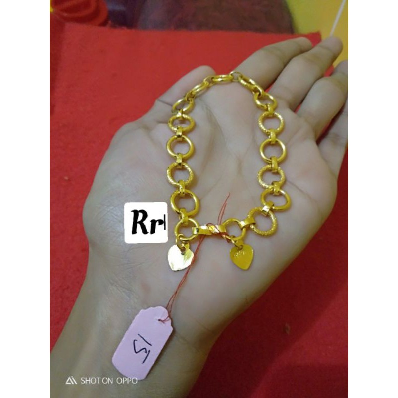 Gelang rante bulat lapis emas