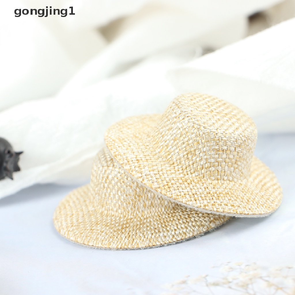 Ggg 2Pcs Miniatur Topi Jerami Untuk Aksesoris Rumah Boneka