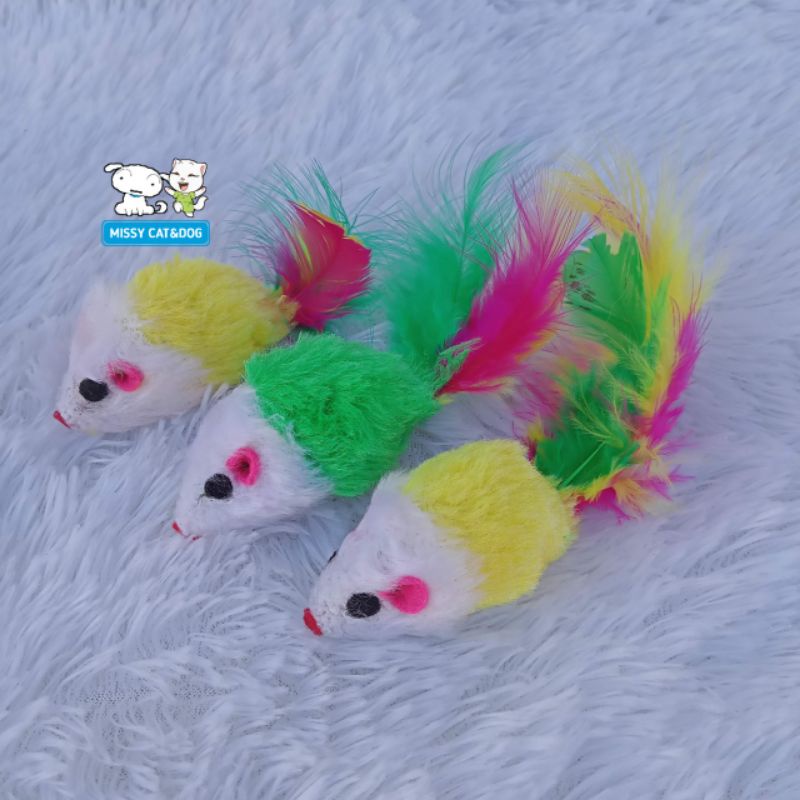 Mainan Tikus Bulu/ Mainan Kucing Per PCS