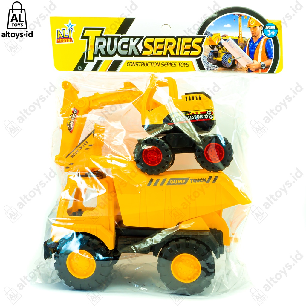 Mobil Dump Truck dan Excavator Konstruksi Set isi 2pcs Truck Series AK105