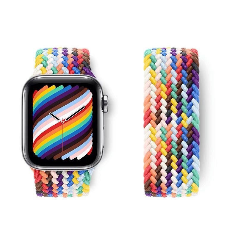 Strap 38mm 40mm 41mm 42mm 44mm 45mm Elastic Woven Nylon Strap for  iwatch  Series 7 6 5 4 3 2 1 SE Tali jam