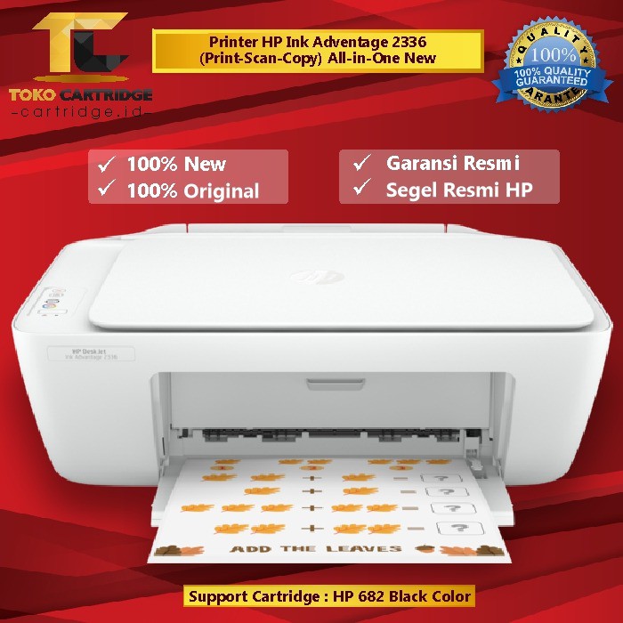 Printer Deskjet Ink Advantage 2335 2336 2337 Print Scan Copy A4 F4 include tinta 682 Penerus 2135