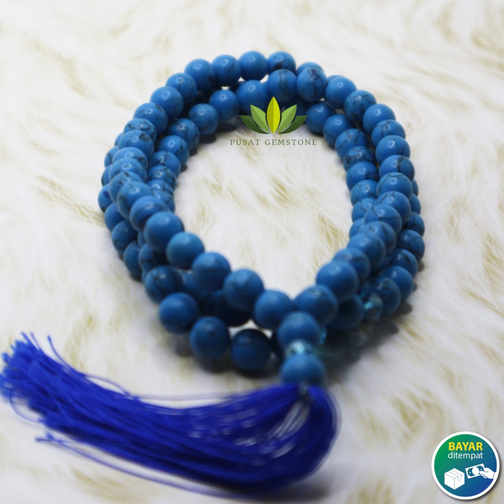 Tasbih Batu Pirus 8mm Natural 99 Butir