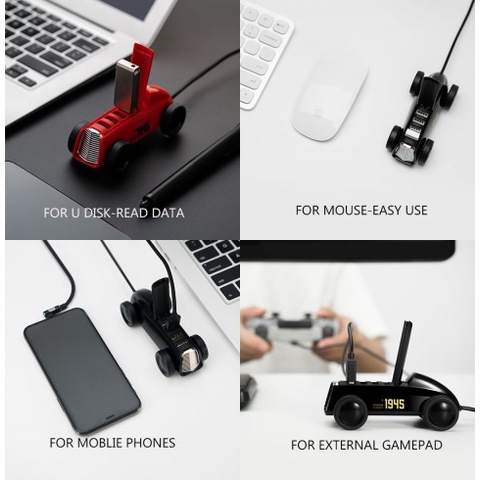 BCASE Car Shape USB 2.0 Hub Splitter 4 Port - DSHJ-B-1903