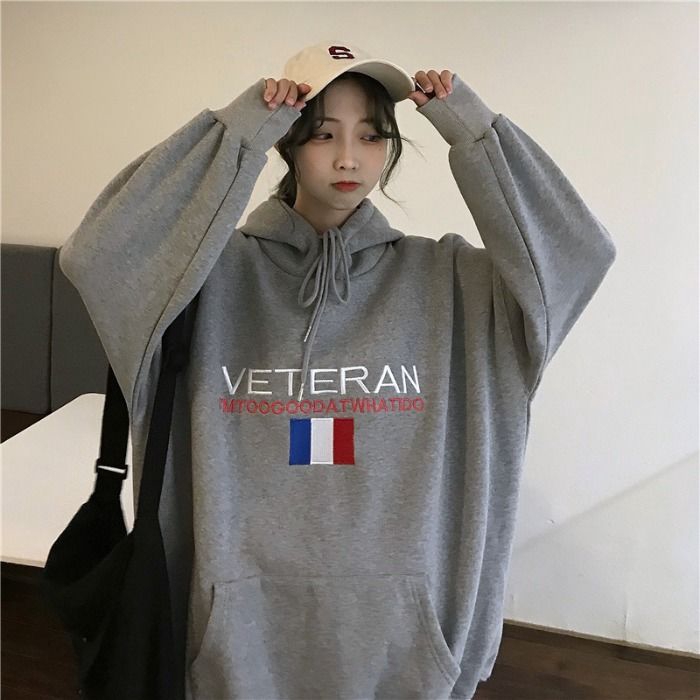 Sweater Kaos Hoodie Wanita Motif Bordir Tulisan Warna Sweater Kaos Hoodie Wanita Motif Bordir Tulisan Warna