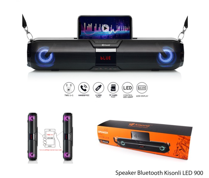 SPEAKER BLUETOOTH KISONLI LED 900