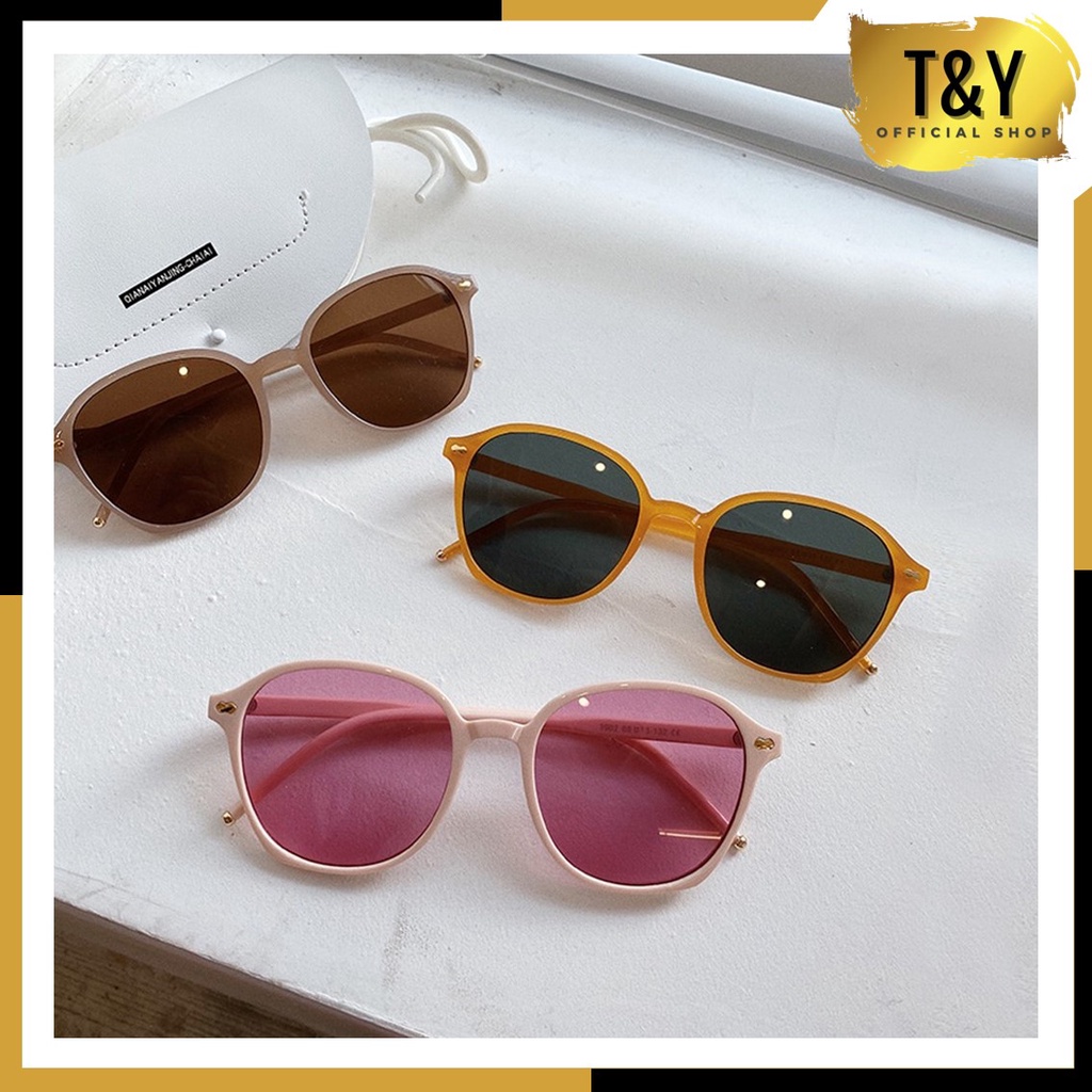 T&amp;Y Kacamata Wanita Hitam Korea Fashion Retro 6502 Kaca Mata Ulzzang Vintage Sunglasses Pantai Korean Impor Murah
