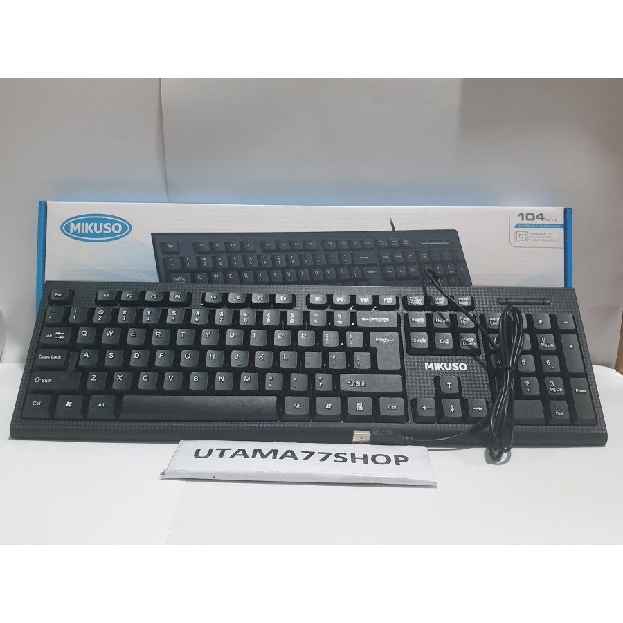 Keyboard PC Mikuso KB-049U Kabel USB Plug n Play Keyboard Komputer