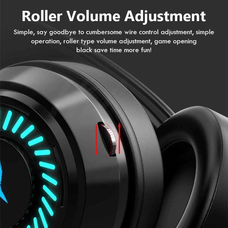 gs8 Game Headphone gaming usb virtual surround 7.1 colourful LED rgb with mic - g58 - black Or-i