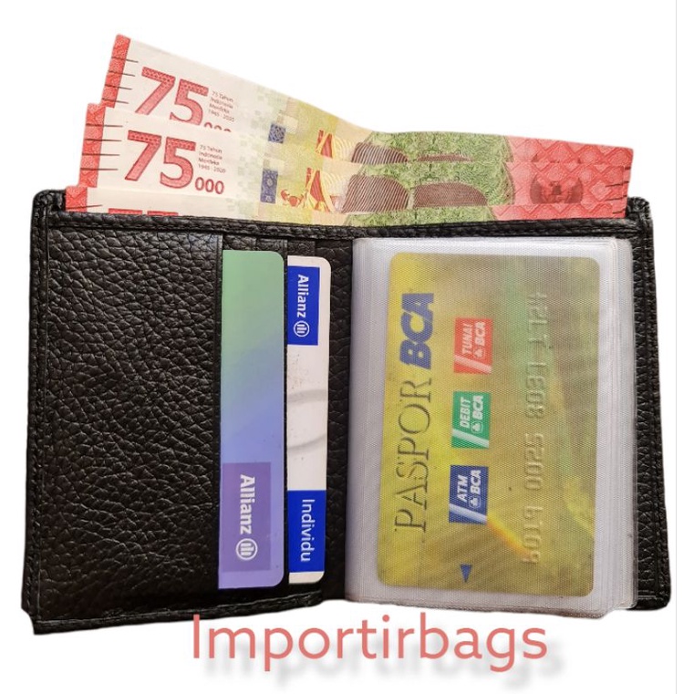 Dompet kartu kulit pria wanita import