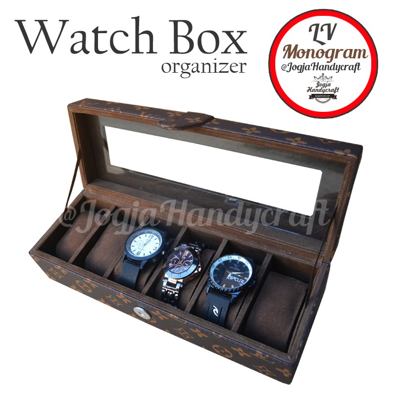 Monogram Watch Box / Kotak Tempat Jam Tangan Isi 6