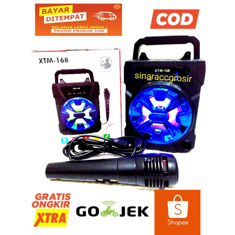 Speaker Bluetooth Karoeke XTM-168 Bonus Mic karaoke/Mp3 Pleyer/FM Radio/Super Bass