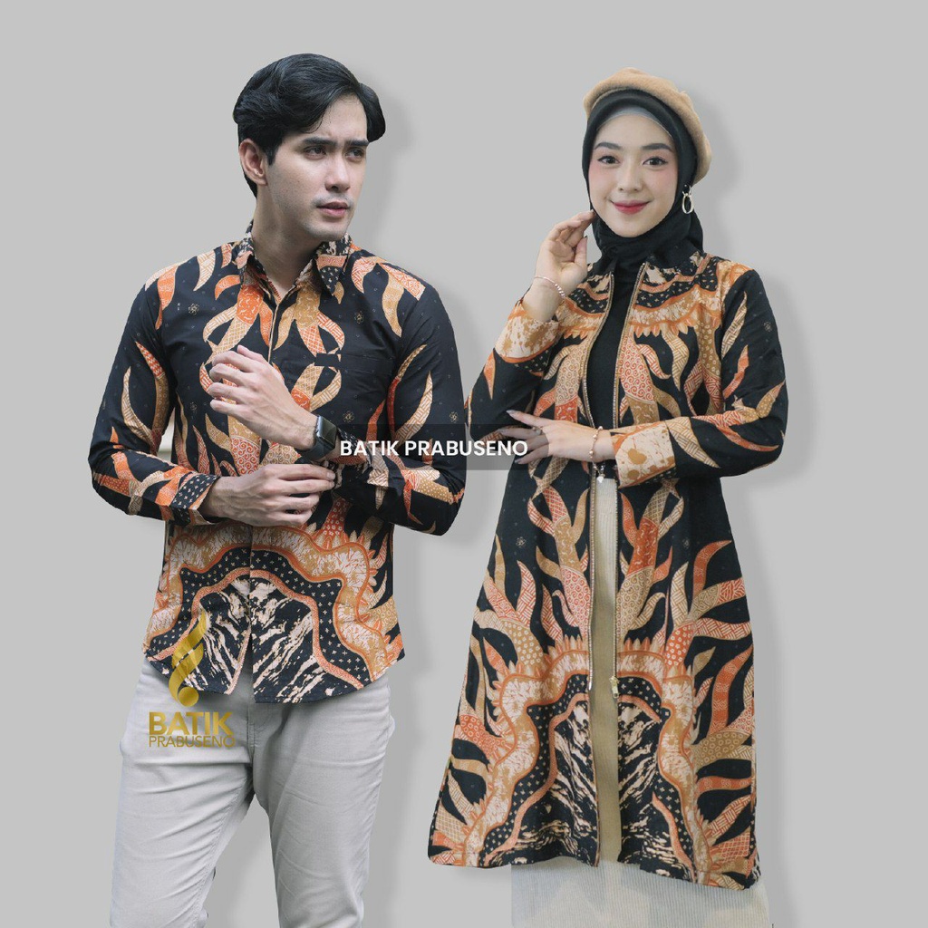 PRABUSENO // Fashion Kemeja Batik Couple Motif Astina Batik Pria Lengan Panjang Batik Premium Prabus