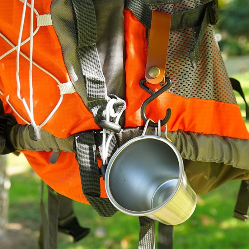 Rak Kait Gantungan Kunci Bentuk S Segitiga Bahan Kulit PU Untuk Camping Hiking Outdoor