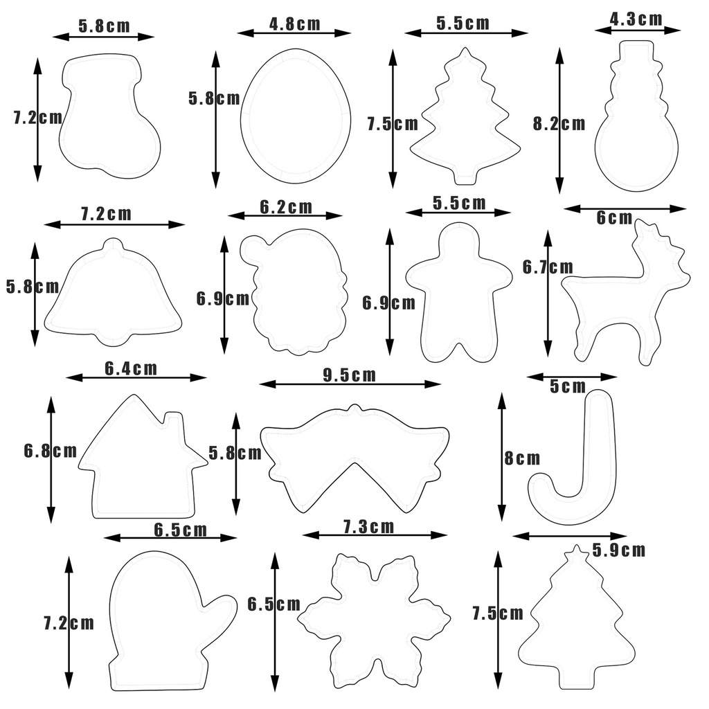 5pcs / Set Cetakan Kue Jahe Tema Natal Bahan Stainless Steel Untuk Aksesoris Dapur