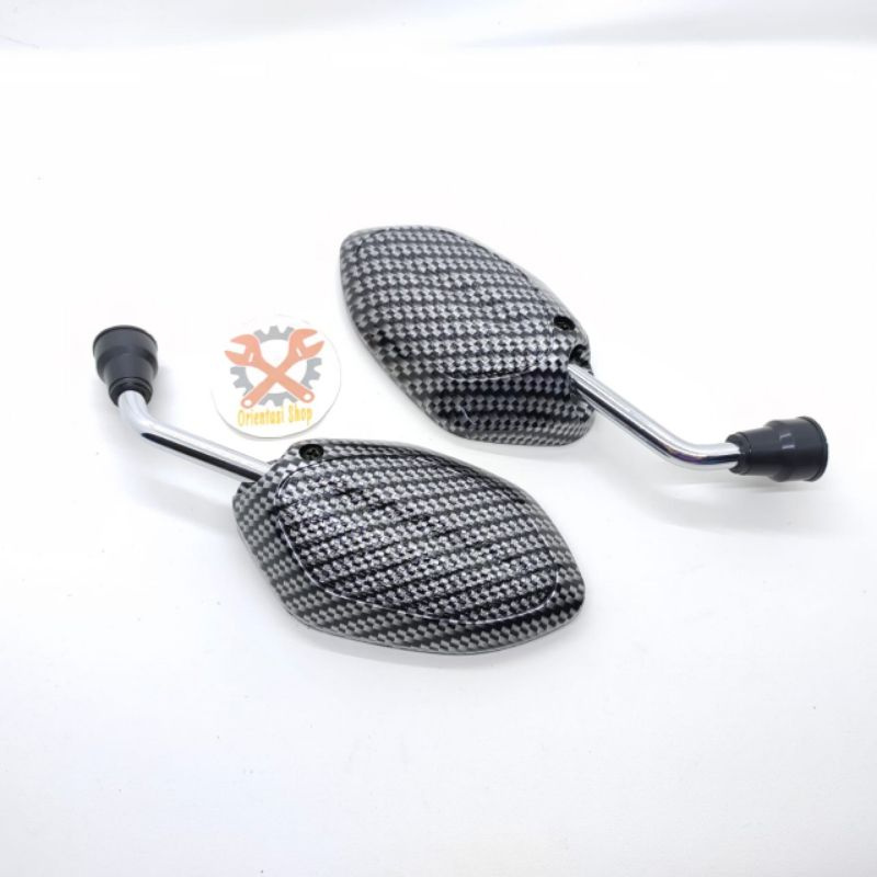 SPION  BEAT KARBON MINI TANGKAI CHROME MODEL  BEAT / SPION BEAT MINI CARBON, UNIVERSAL MOTOR HONDA