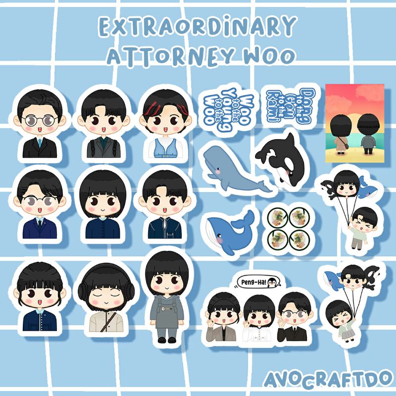 [ AVOCRAFTDO ] Kdrama Extraordinary Attorney Woo sticker / art print / sticker tapes / Lanyard ID