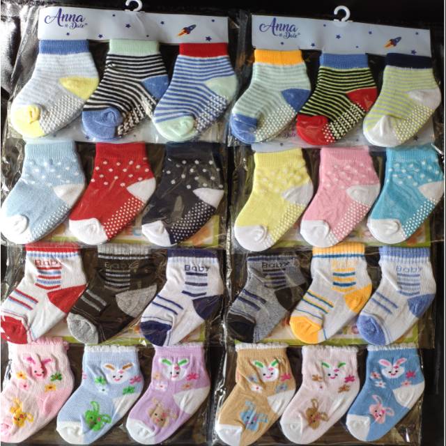 LZ.P5 Kaos kaki bayi 3in1 anti slip atau slip