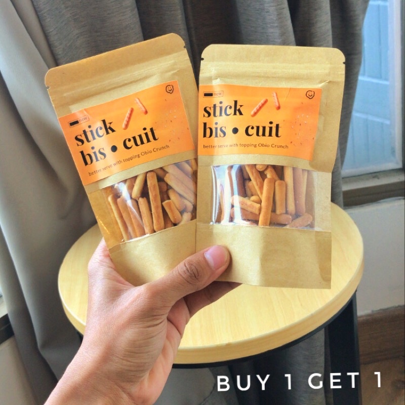 BUY 1 GET 1 - OBIO Honey Stick Biscuit 35gr - Cemilan, Biskuit, Kue, Pouch