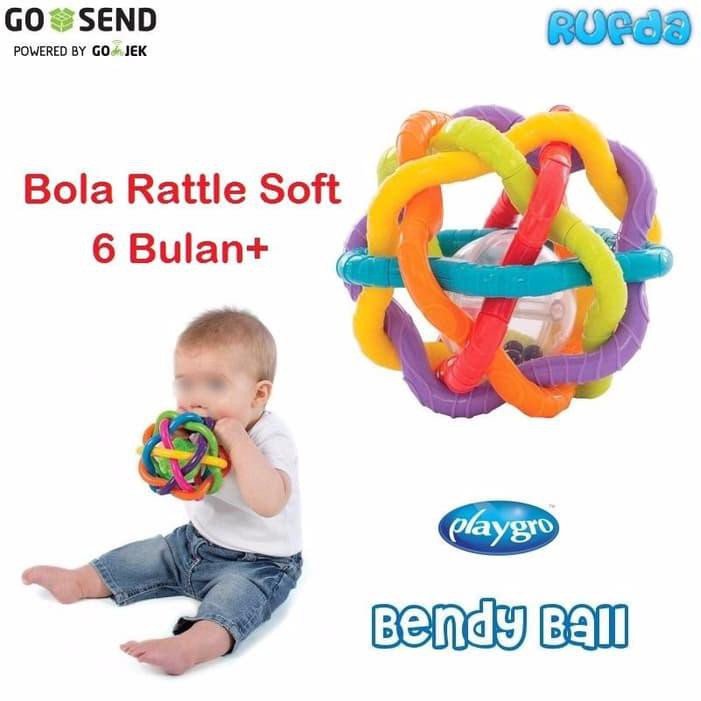 murah Playgro Bendy Ball Bola Rattle Mainan Bayi 6 Bulan mainan anak