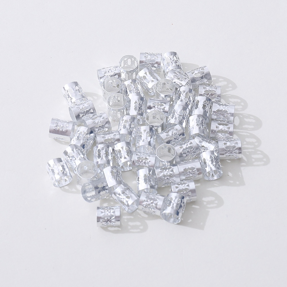 50 Pcs Cincin Gesper Ekstensi Rambut Bahan Aluminum Untuk Wanita