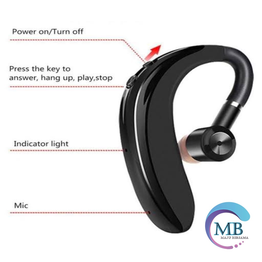 BM029 Headset earphone bluetooh wireles single S109 busines for oppo xiaomi vivo etc ORIGINAL MB2155