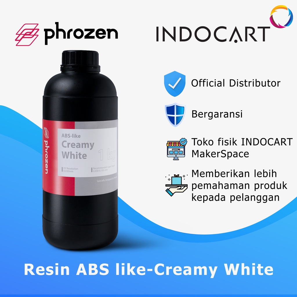 INDOCART Tinta Resin 3D printer Resin Phrozen ABS Like Creamy White-1kg