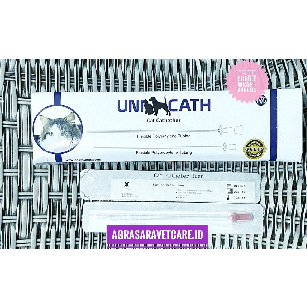 UNICATH CATHETER KUCING, UNICATH CATHETHER ANJING STYLET & NON STYLET- kateter kucing Catheter Kucin