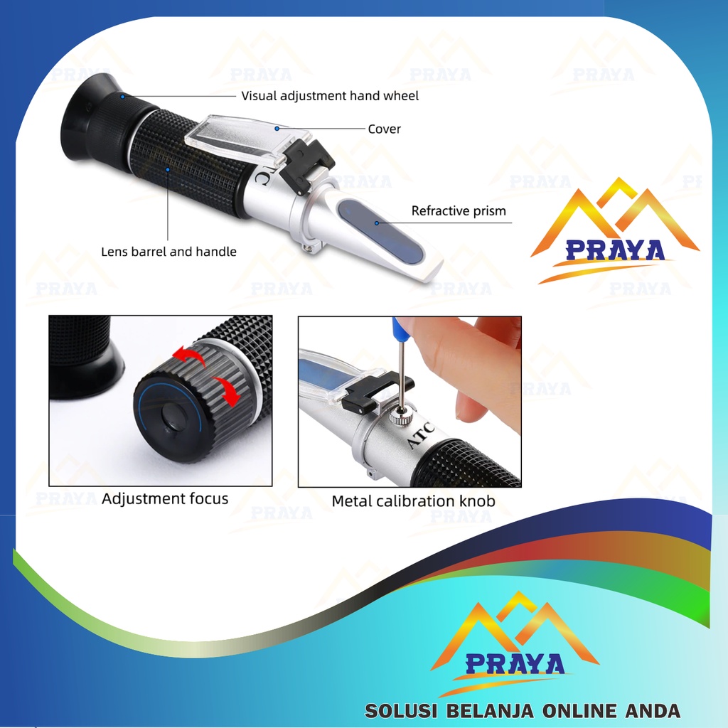 REFRAKTOMETER ALKOHOL refractometer kandungan alcohol alat tes kadar uji cek 0 - 80%