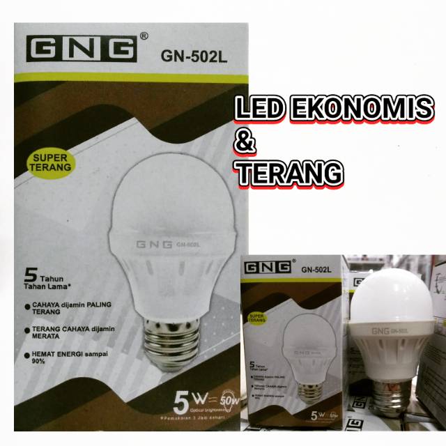 Lampu LED Bulb 5w Terang &amp; Ekonomis