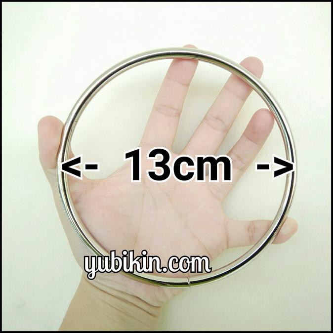 1 Pc Ring Besi Bulat Diameter Luar 13cm Warna Silver Nickel untuk Tas TERUJI