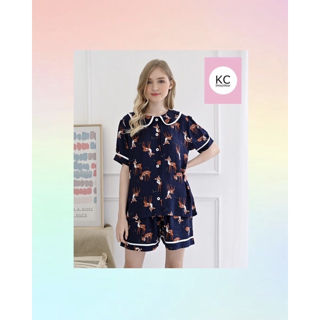 KC Ease Twinnie Bambi Piyama Wanita Lengan Pendek Celana Pendek