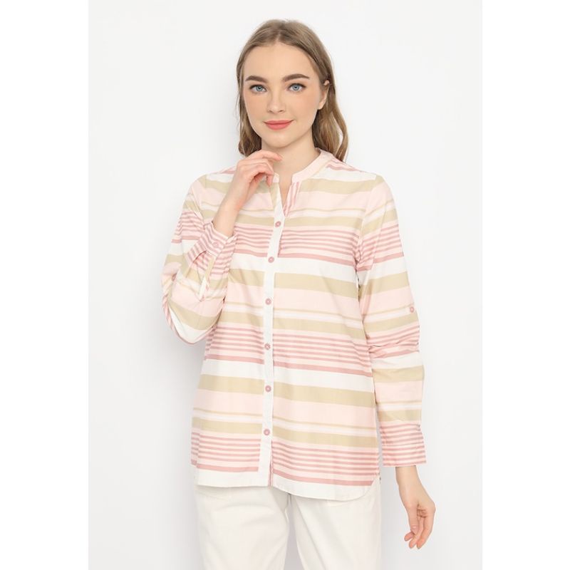 Blouse Tunic Ultraviolet 574 Pink Beige Stripes